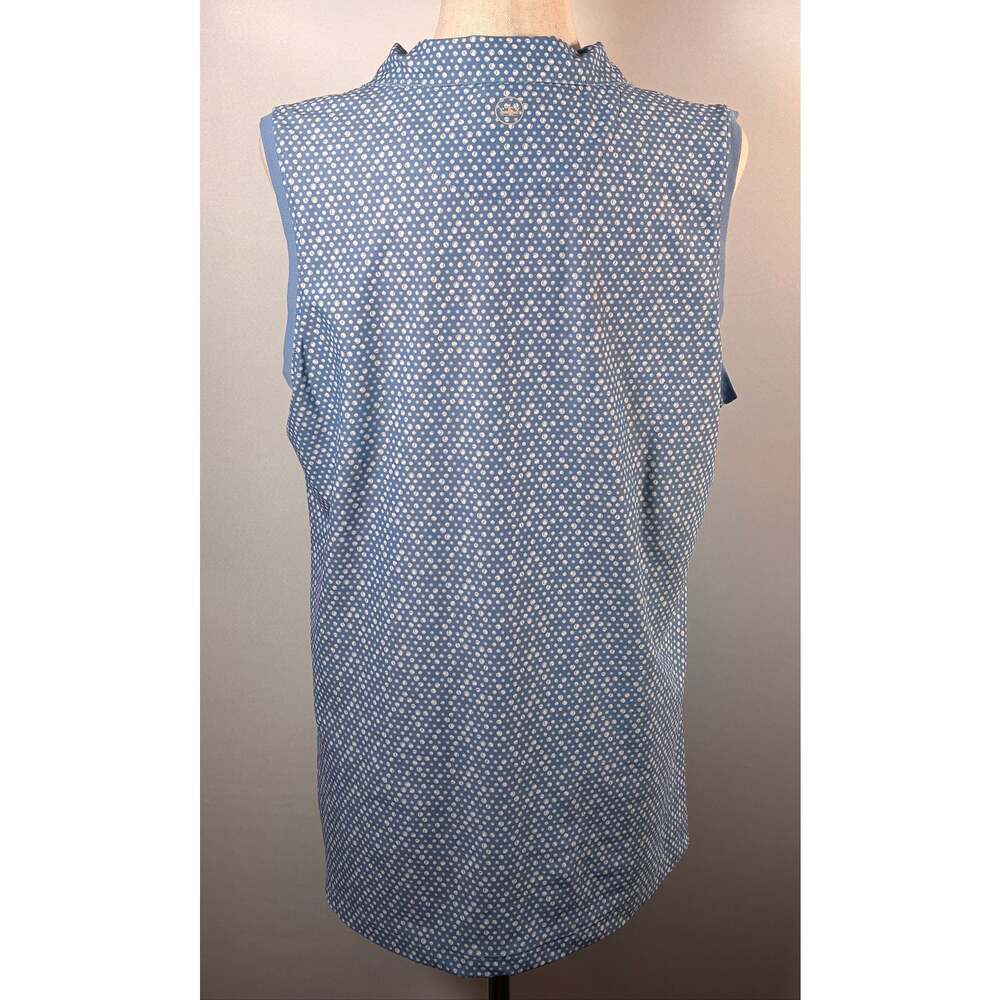 Peter Millar Sleeveless Polo XL Blue Tennis Ball Print Crown Sport Golf Women - Picture 5 of 6